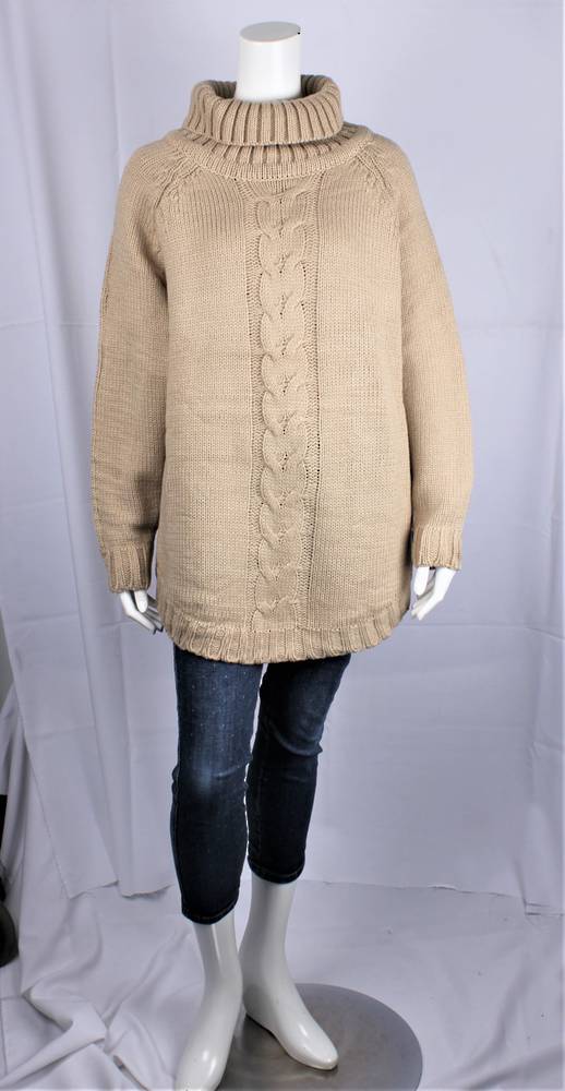 ALICE & LILY textured cable cowl knit  jumper taupe SC/4896 TAU